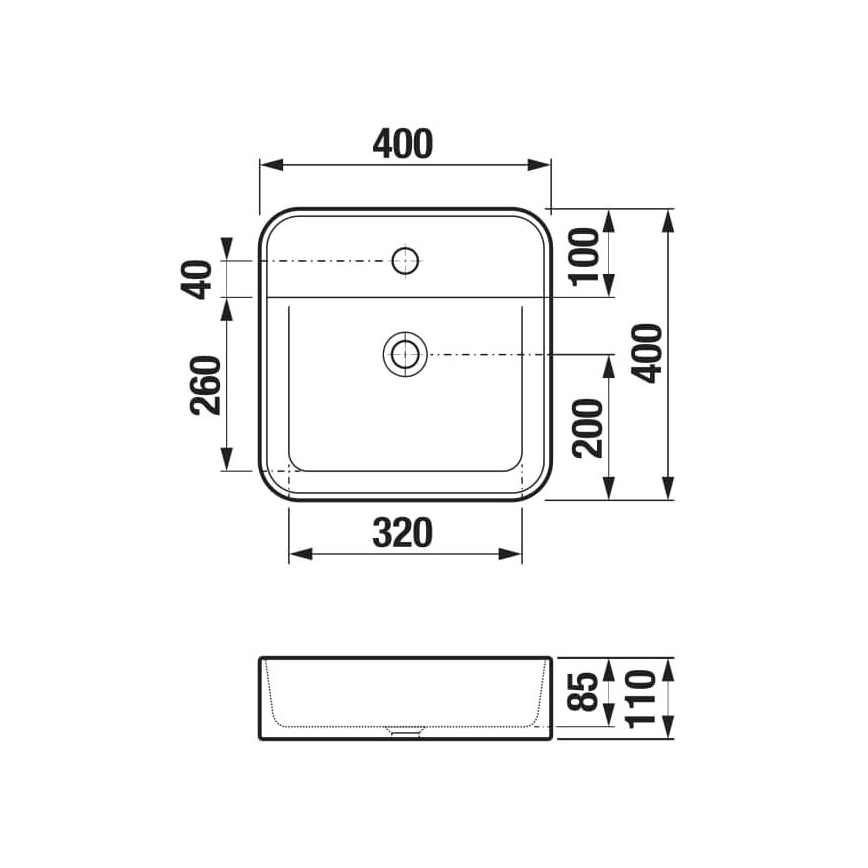 JIKA H8183610001111 - Умивальник накладний (на стільницю) ASTRA 40x40 см кераміка/білий