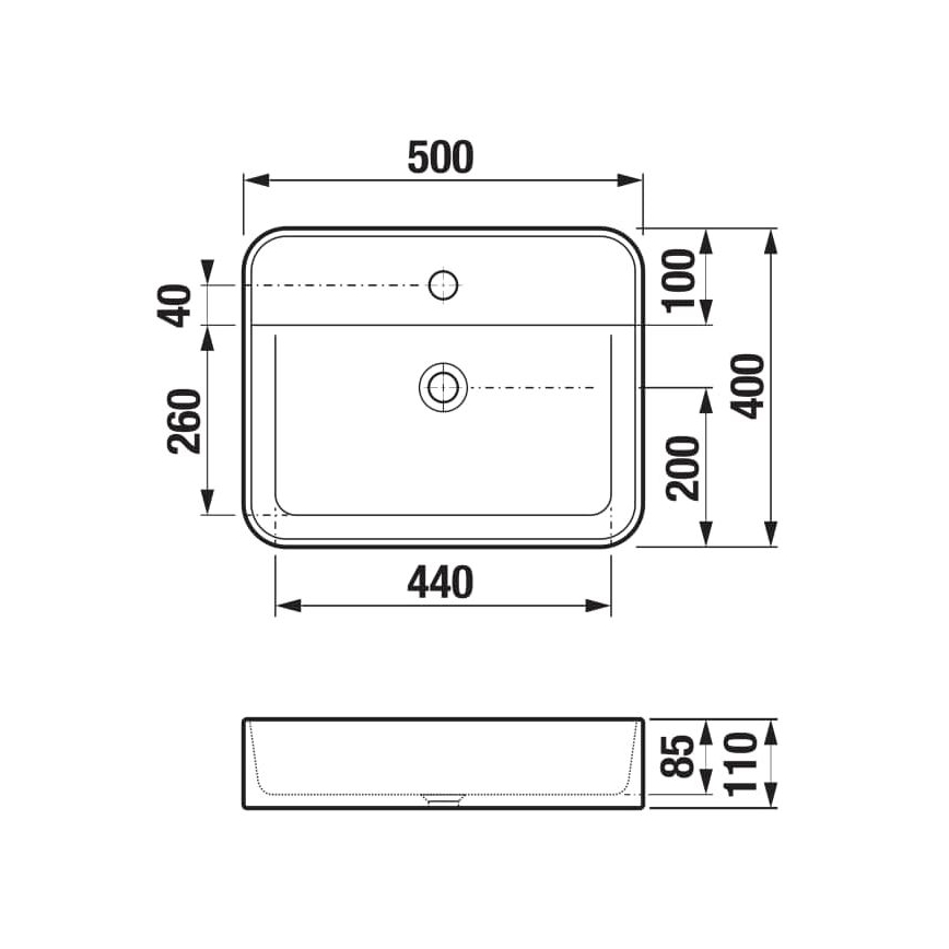 JIKA H8183620001111 - Умивальник накладний (на стільницю) ASTRA 50x40 см кераміка/білий