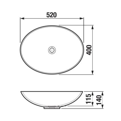JIKA H8183640001121 - Умивальник накладний (на стільницю) ASTRA 52x40 см кераміка/білий