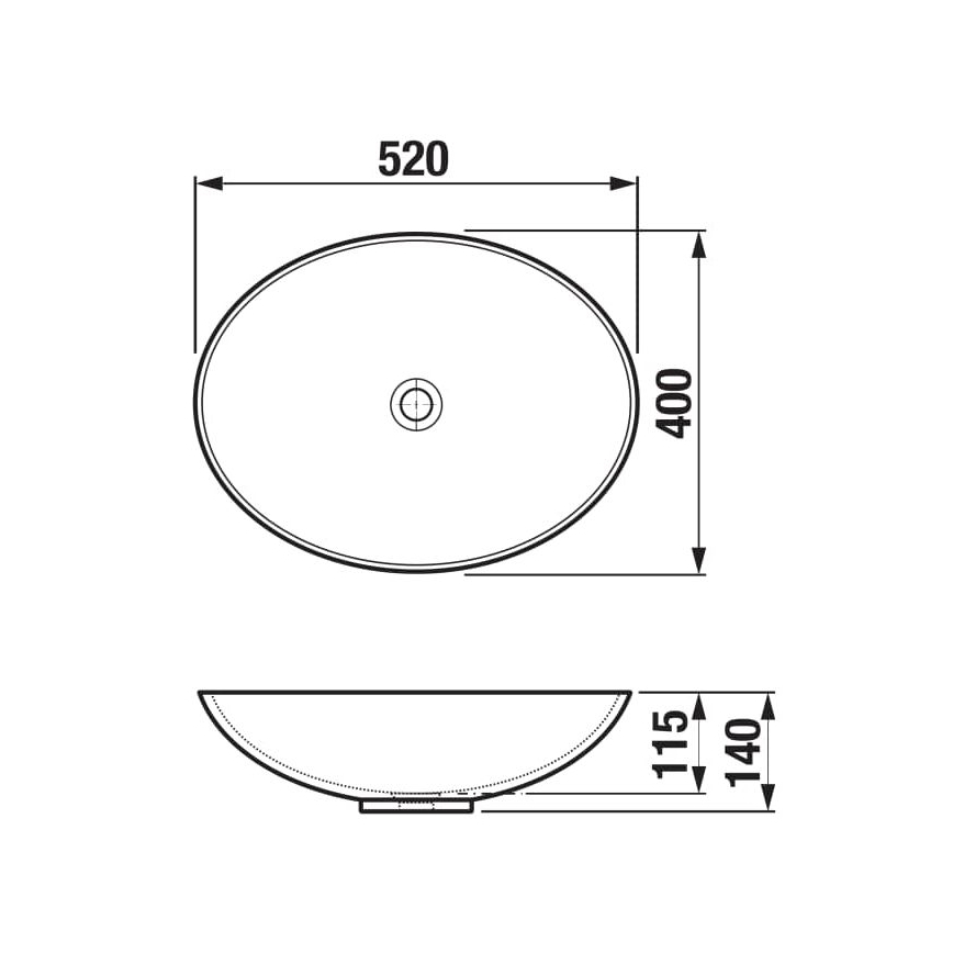 JIKA H8183640001121 - Умивальник накладний (на стільницю) ASTRA 52x40 см кераміка/білий