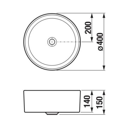 JIKA H8184200001121 - Раковина для установки на столешницу CUBITO, диаметр 40 см, керамика/белая