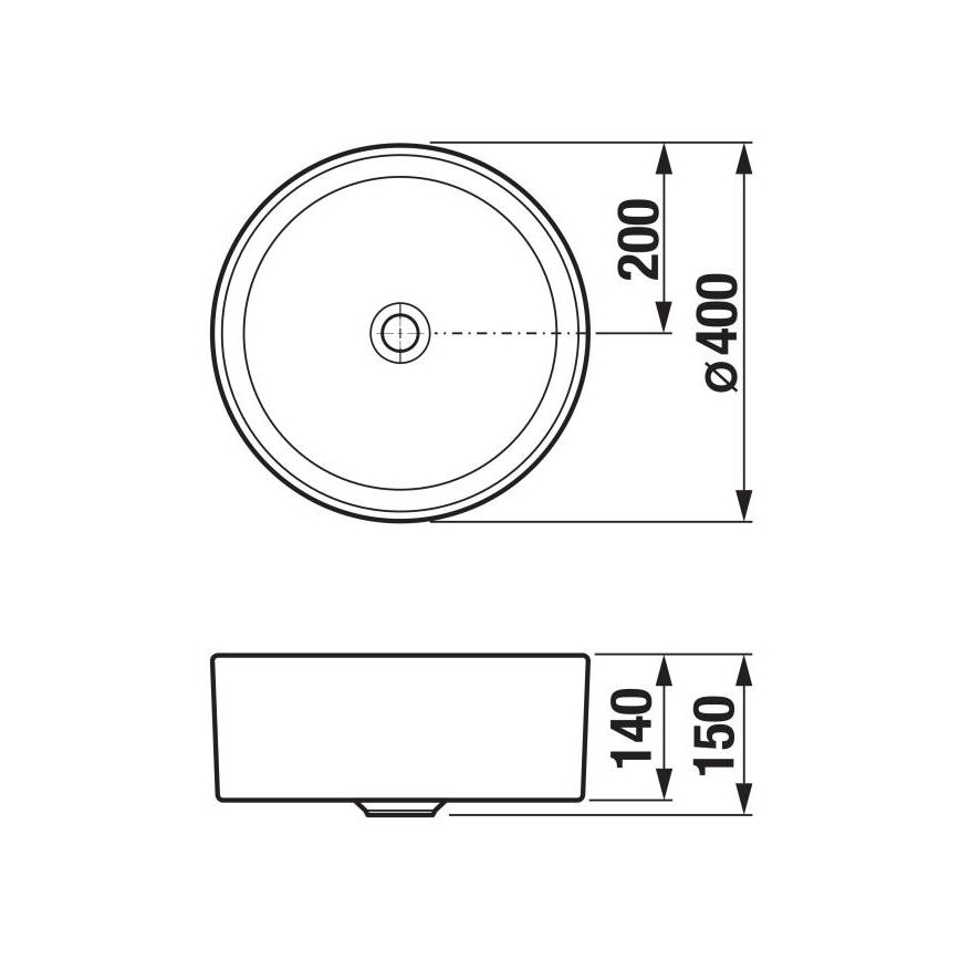 JIKA H8184200001121 - Раковина для установки на столешницу CUBITO, диаметр 40 см, керамика/белая