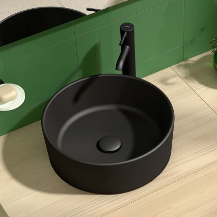 JIKA H8184207161121 - Умивальник накладний (на стільницю) CUBITO діаметр 40 см кераміка/матовий чорний