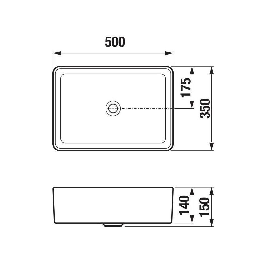 JIKA H8184230001121 - Раковина на столешницу CUBITO 50x35 см керамика/белый