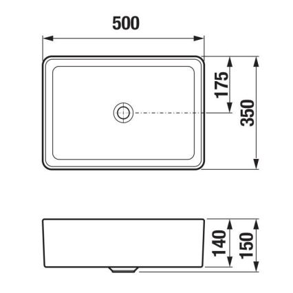 JIKA H8184237161121 - Раковина для установки на столешницу CUBITO 50x35 см, керамика/матовый черный