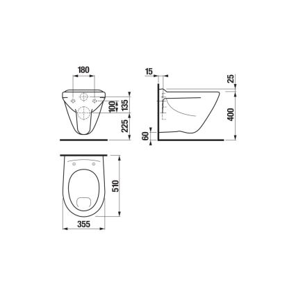 JIKA H8202280000001 - Подвесной унитаз PROFI керамика/белый