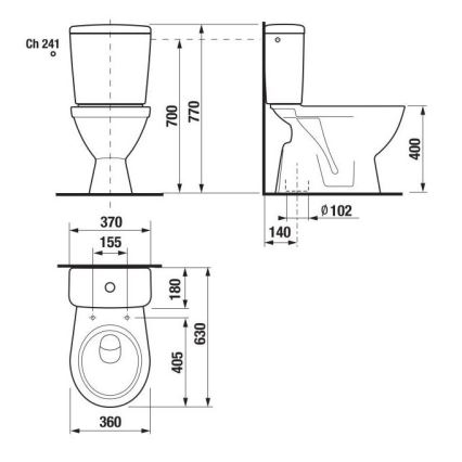 JIKA H8263860002413 - унитаз-компакт LYRA керамика/белая