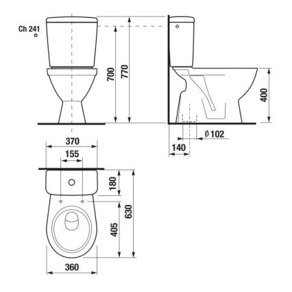 JIKA H8263870002413 - Унитаз-компакт LYRA, керамический, белый