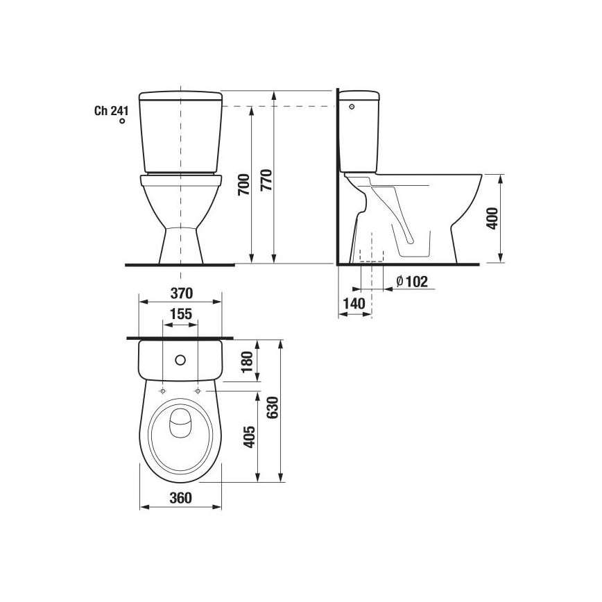 JIKA H8263870002413 - Унитаз-компакт LYRA, керамический, белый