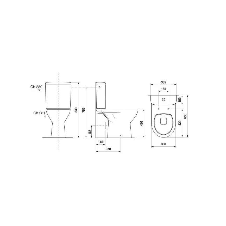 JIKA H8273860002801 - Компактний унітаз LYRA кераміка/білий