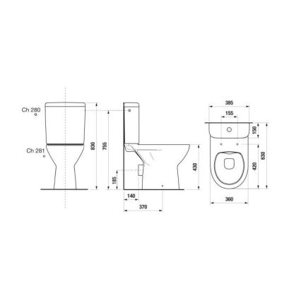 JIKA H8273860002801 - Комплект унитаза LYRA керамика/белый