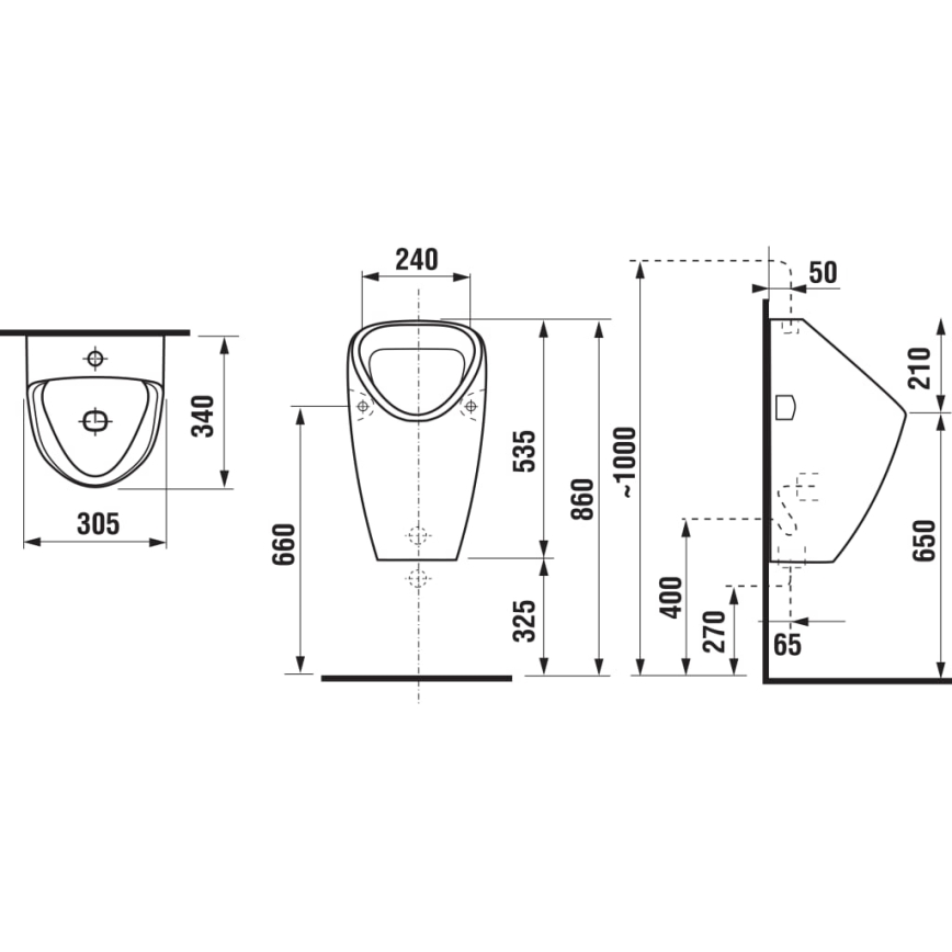 JIKA H8430610000001 - Писсуар GOLEM, внутренний подвод, задний выпуск, керамика/белый