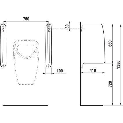 JIKA H8476010000001 - Разделитель для писсуара SPLIT 66x41 см керамика/белый