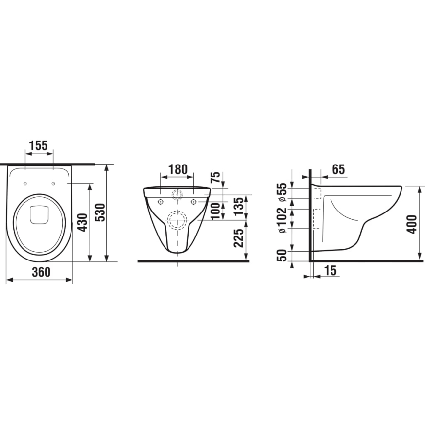 JIKA H8663810000001- Підвісний унітаз LYRA кераміка/білий + унітазне сидіння LYRA дуропласт/білий