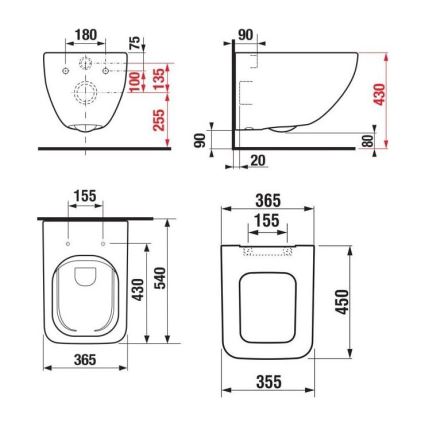 JIKA H8669540000001 - Підвісний унітаз PURE кераміка/білий + сидіння SoftClose PURE дуропласт/білий