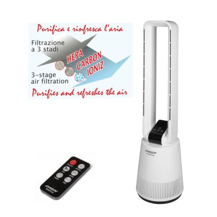 JOHNSON - Вентилятор с очистителем воздуха и HEPA-фильтром ARIA PURA 90W/230V, белый + пульт дистанционного управления