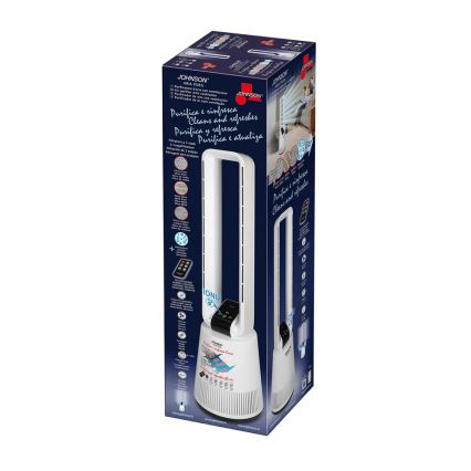 JOHNSON - Вентилятор с очистителем воздуха и HEPA-фильтром ARIA PURA 90W/230V, белый + пульт дистанционного управления
