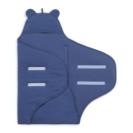 Jollein - Дитячий конверт бавовняний BASIC STRIPE 100x105 см Jeans Blue