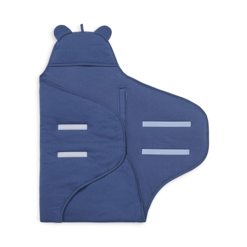 Jollein - Дитячий конверт бавовняний BASIC STRIPE 100x105 см Jeans Blue