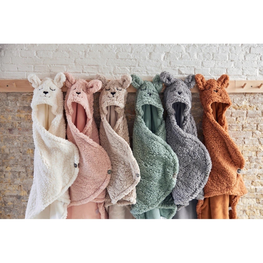 Jollein - Пеленальное одеяло флис Bunny 100x105 см Ash Green