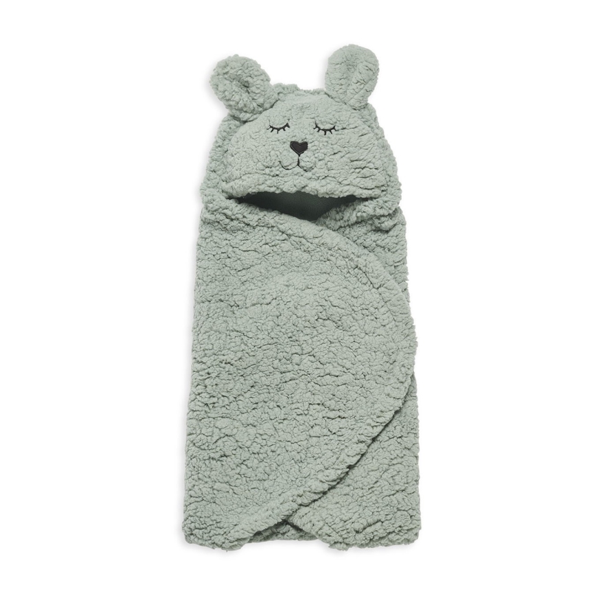 Jollein - Пеленальное одеяло флис Bunny 100x105 см Ash Green