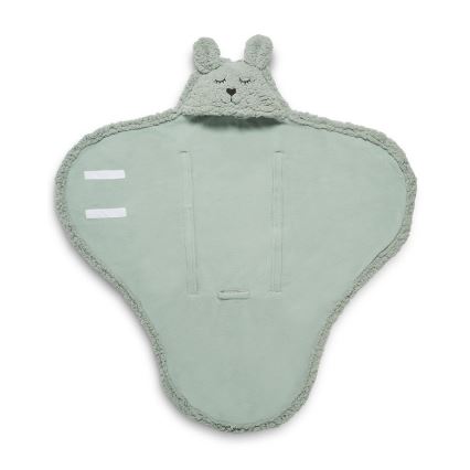 Jollein - Пеленальное одеяло флис Bunny 100x105 см Ash Green