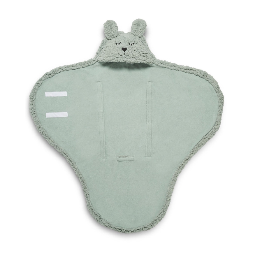 Jollein - Пеленальное одеяло флис Bunny 100x105 см Ash Green