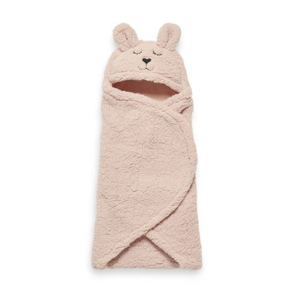 Jollein - Пеленальное одеяло флис Bunny 100x105 см Pale Pink