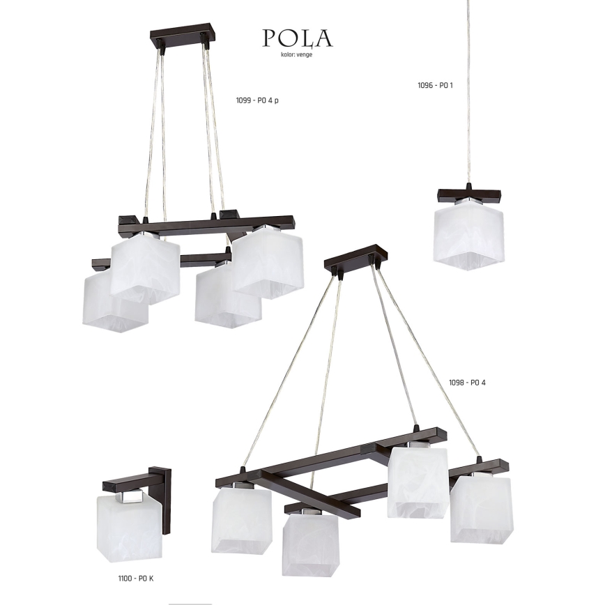Jupiter 1098 - PO4 - Підвісна люстра POLA 4xE27/60W/230V wenge