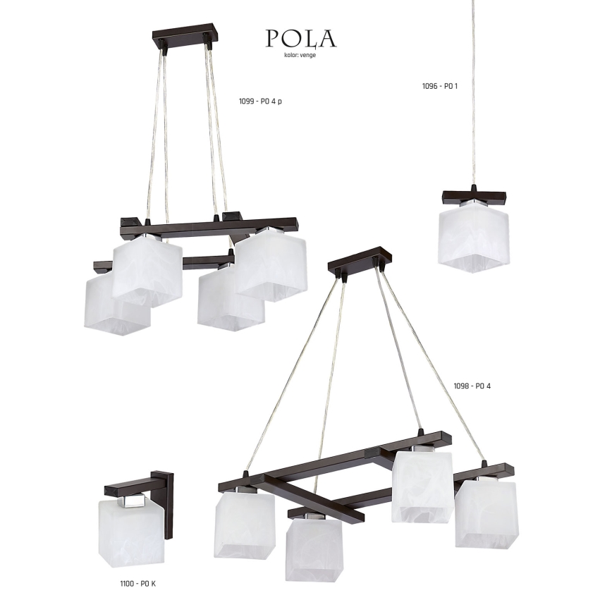 Jupiter 1099 - PO 4 p - Підвісна люстра POLA 4xE27/60W/230V wenge