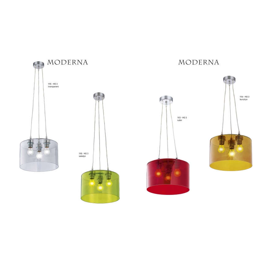 Jupiter 1115 - MD 3 - Подвесной светильник MODERNA 3xE27/80W/230V