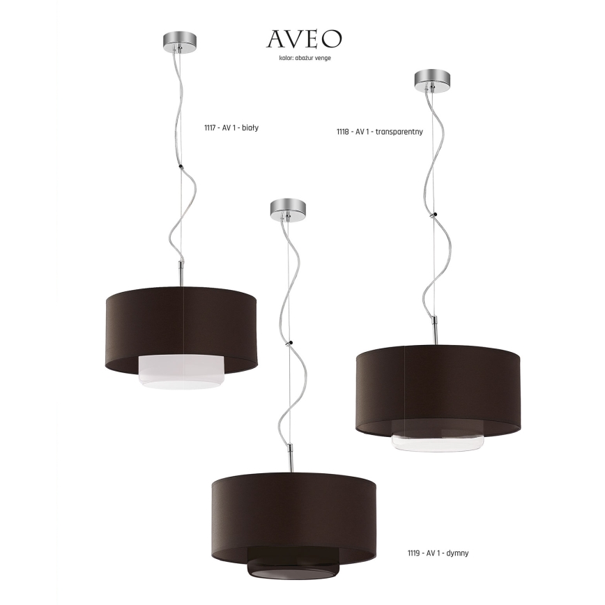 JUPITER 1118-AV1 - Підвісний світильник AVEO 1xE27/60W wenge прозорий стекло