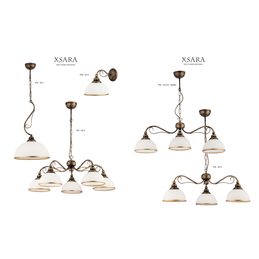 Jupiter 1175 - XS3 - Подвесной светильник XSARA 3xE27/60W/230V