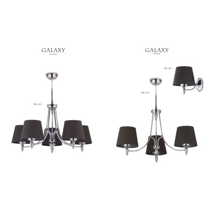 Jupiter 1255 - GX 5 - Підвісна люстра GALAXY 5xE27/60W/230V
