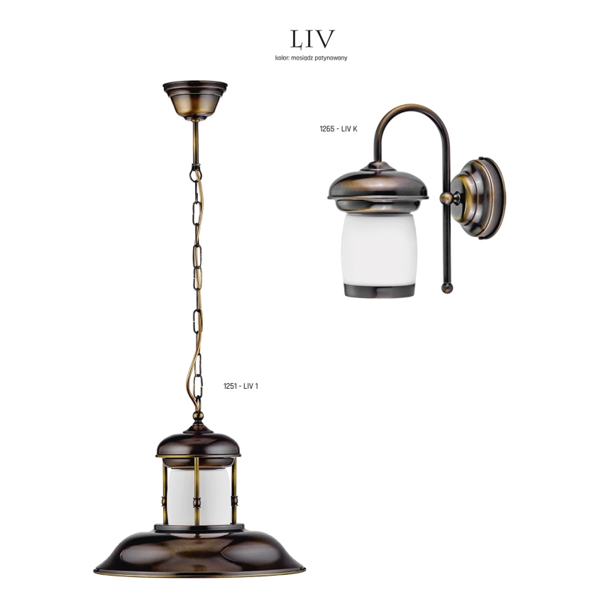 JUPITER 1265-LIVK - Настінний світильник LIV 1xE27/60W патина