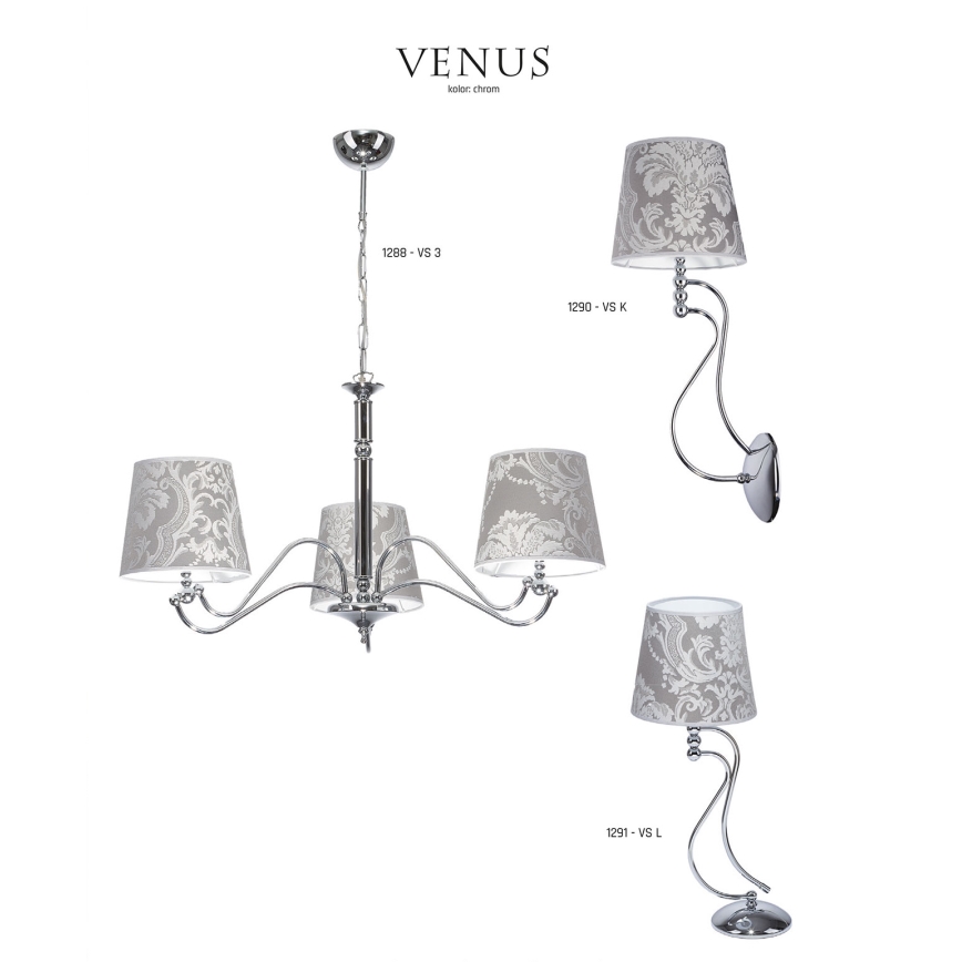 JUPITER 1288-VS3 - Подвесной светильник VENUS 3xE27/60W