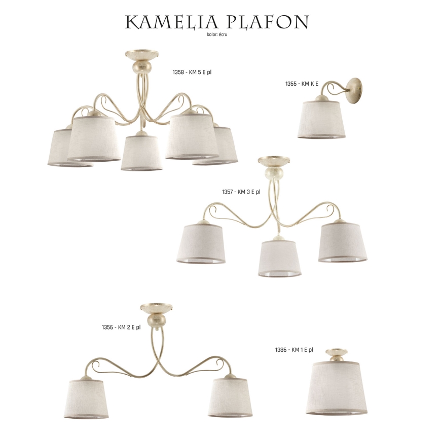 Jupiter 1356 - KM 2 PE - Потолочный светильник KAMELIA 2xE27/60W/230V