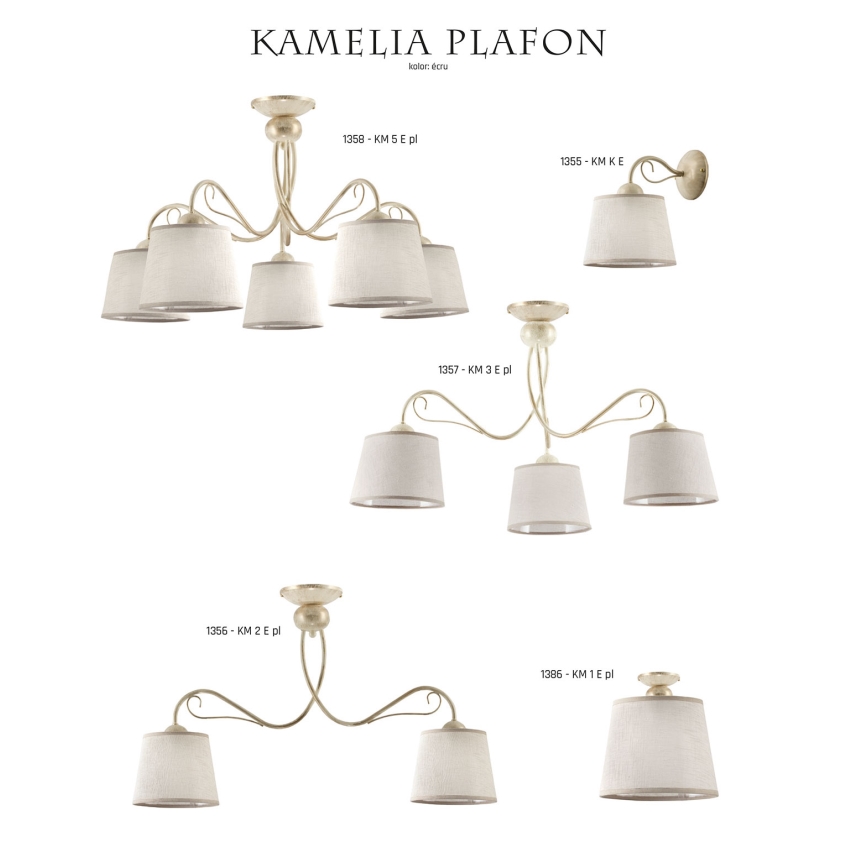Jupiter 1358 - KM 5 PE - Потолочный светильник KAMELIA 5xE27/60W/230V