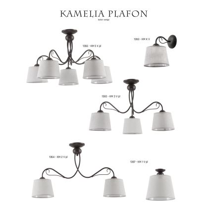 Jupiter 1365 - KM 3 PV - Потолочный светильник KAMELIA 3xE27/60W/230V