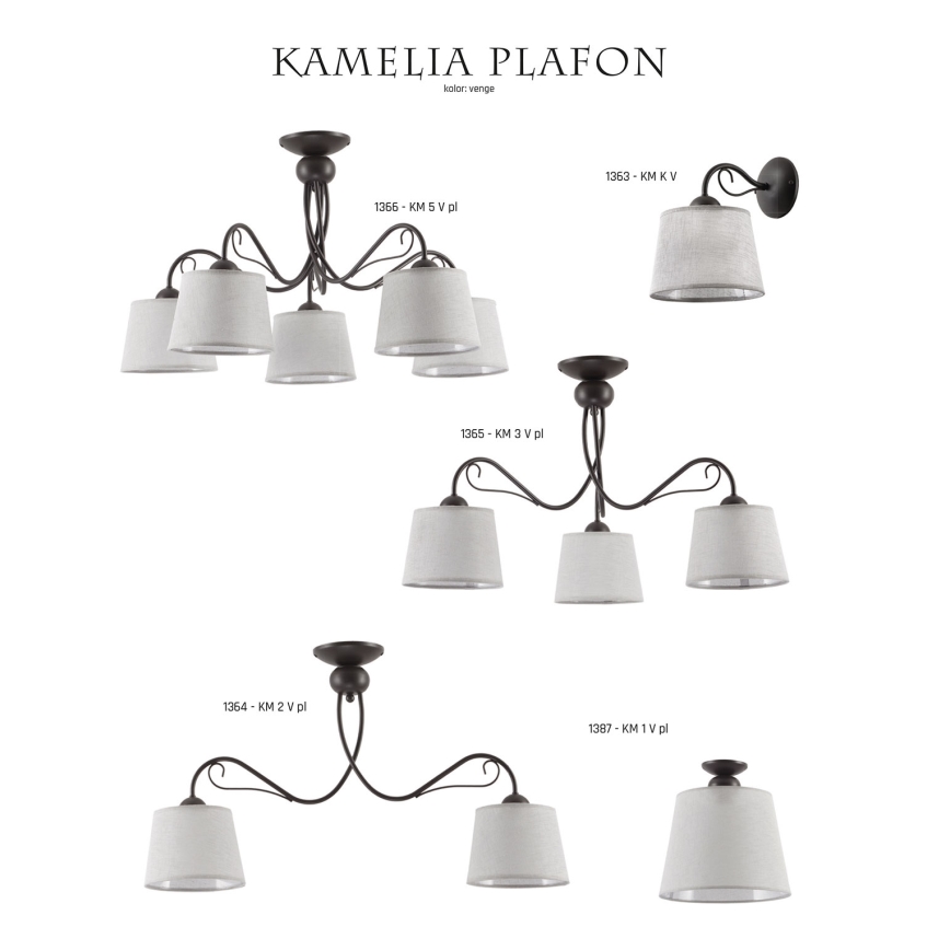 Jupiter 1365 - KM 3 PV - Потолочный светильник KAMELIA 3xE27/60W/230V