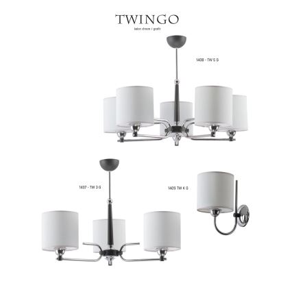Jupiter 1407 - TW 3 G - Підвісна люстра TWINGO 3xE27/60W/230V