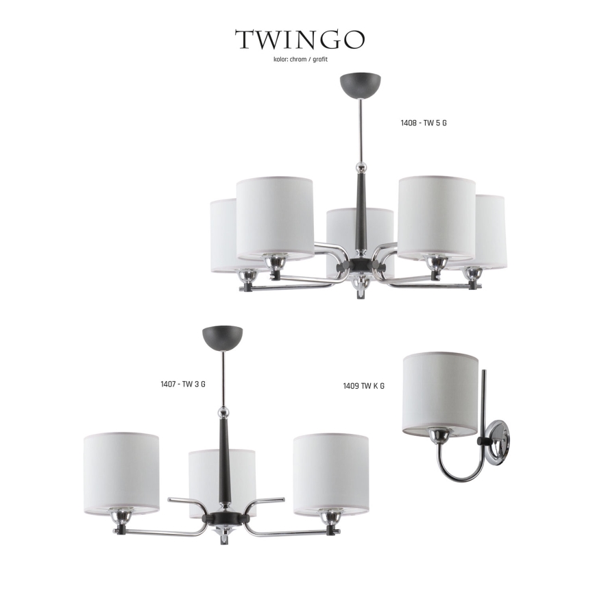 Jupiter 1408 - TW 5 G - Люстра на штанге TWINGO 5xE27/60W/230V