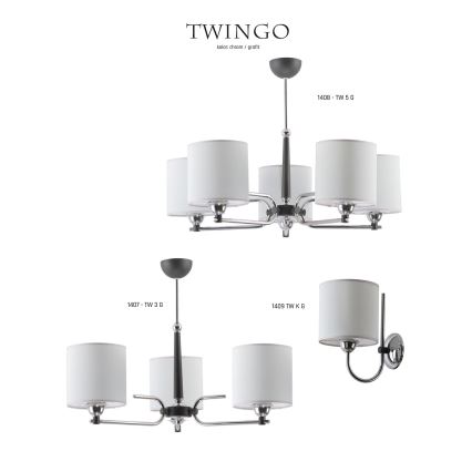 Jupiter 1408 - TW 5 G - Підвісна люстра TWINGO 5xE27/60W/230V