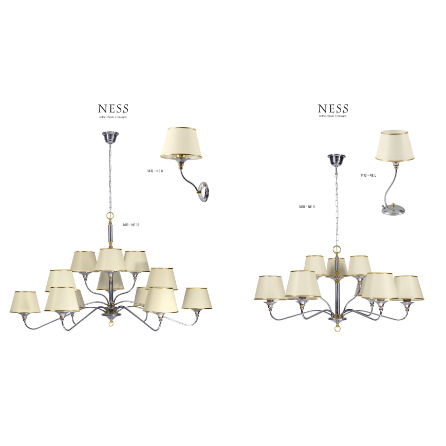 Jupiter 1412 - NESS NE K - Настенный светильник 1xE27/60W/230V