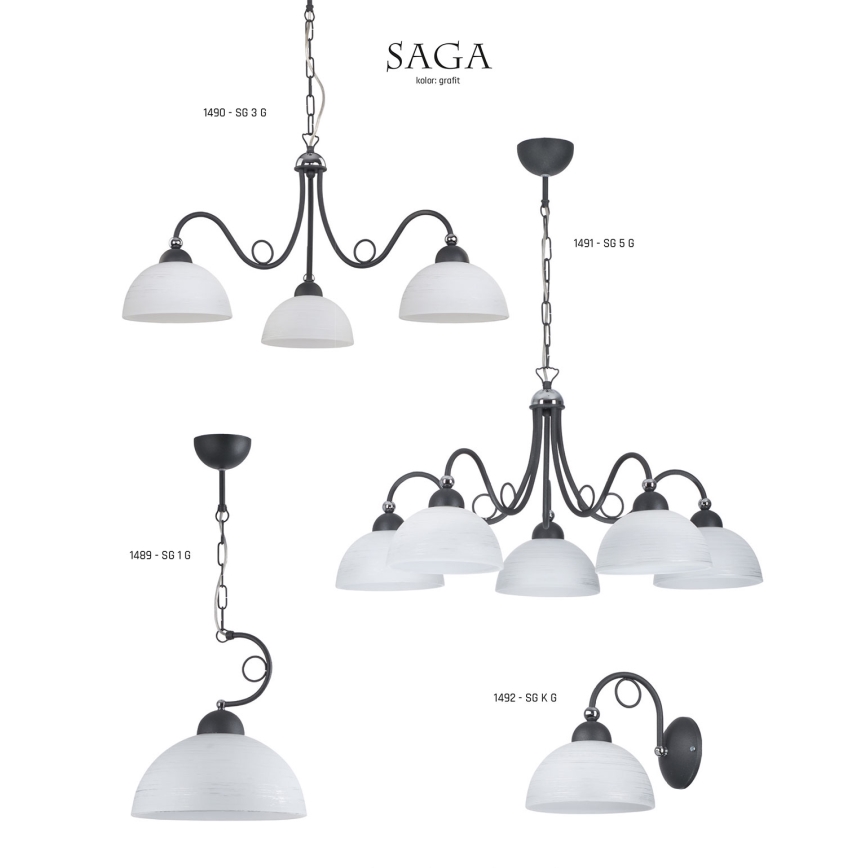 Jupiter 1490 - Люстра на ланцюгу SAGA 3xE27/60W/230V