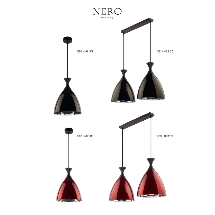 Jupiter 1562 - NO 1 CZE - Подвесной светильник NERO E27/60W