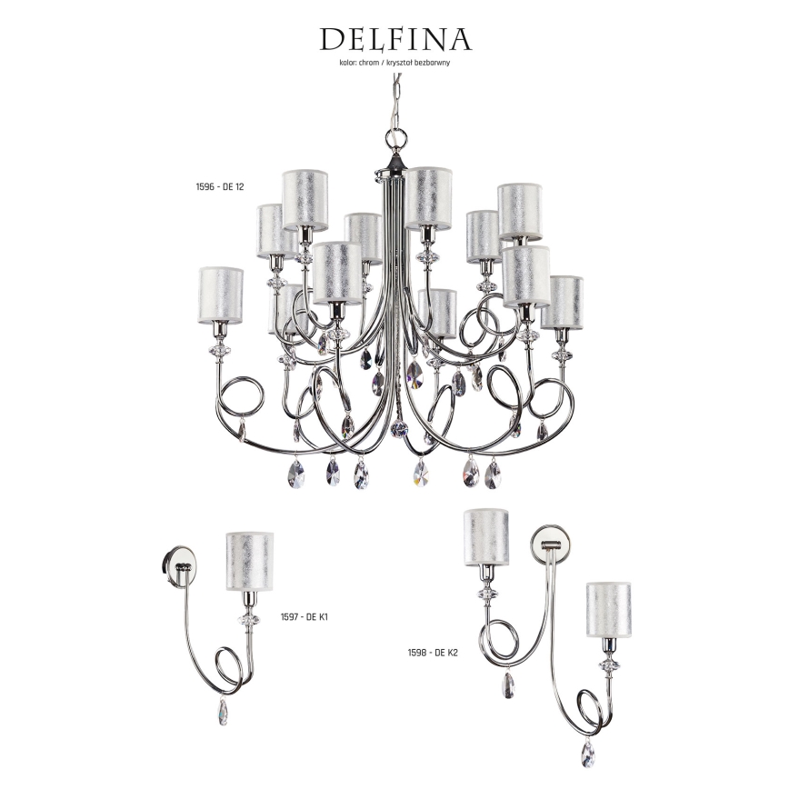 Jupiter 1597 - DE K1 CH - Кришталевий настінний світильник DELFINA E14/40W