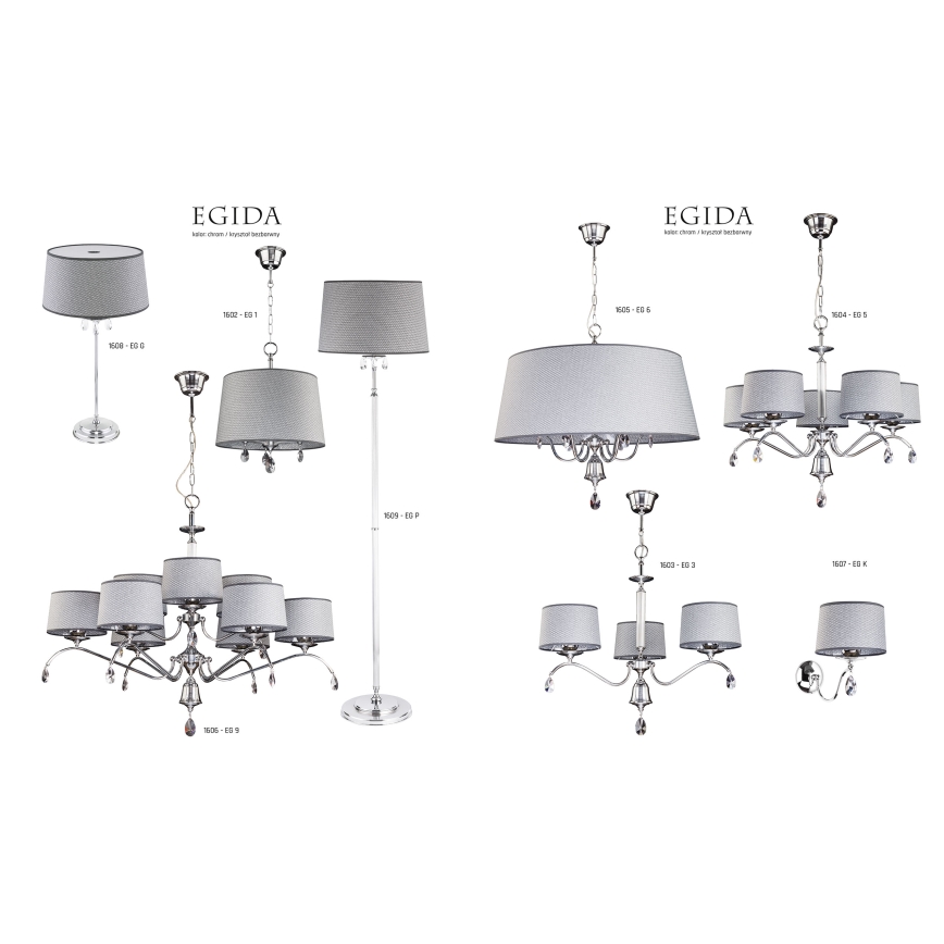 Jupiter 1604 - EG 5 CH - Кришталева люстра EGIDA 5xE27/60W