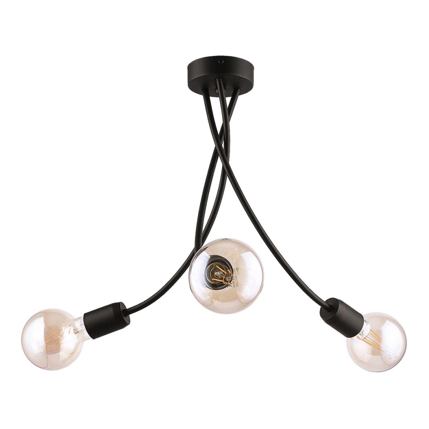Jupiter 1639 - Підвісна люстра LUCE 3xE27/60W/230V чорний