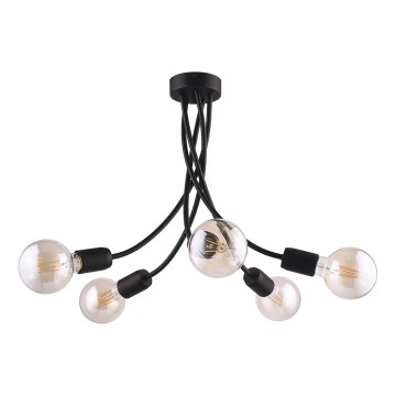 Jupiter 1640 - Подвесная люстра LUCE 5xE27/60W/230V черный